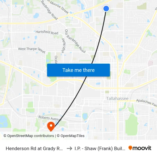 Henderson Rd at Grady Rd Wb to I.P. - Shaw (Frank) Building map