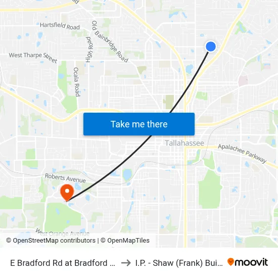 E Bradford Rd at Bradford Ct Wb to I.P. - Shaw (Frank) Building map