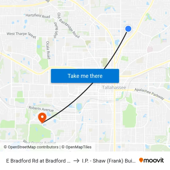 E Bradford Rd at Bradford Ct Eb to I.P. - Shaw (Frank) Building map