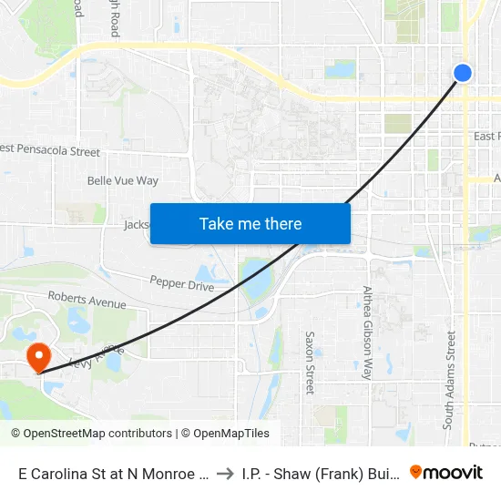 E Carolina St at N Monroe St Eb to I.P. - Shaw (Frank) Building map