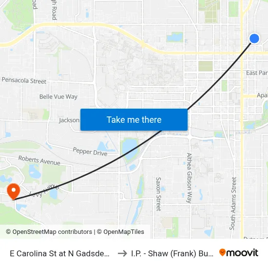E Carolina St at N Gadsden St Eb to I.P. - Shaw (Frank) Building map