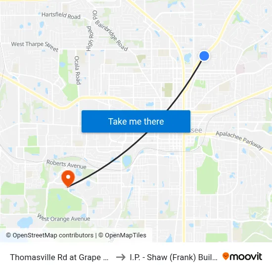 Thomasville Rd at Grape St Nb to I.P. - Shaw (Frank) Building map
