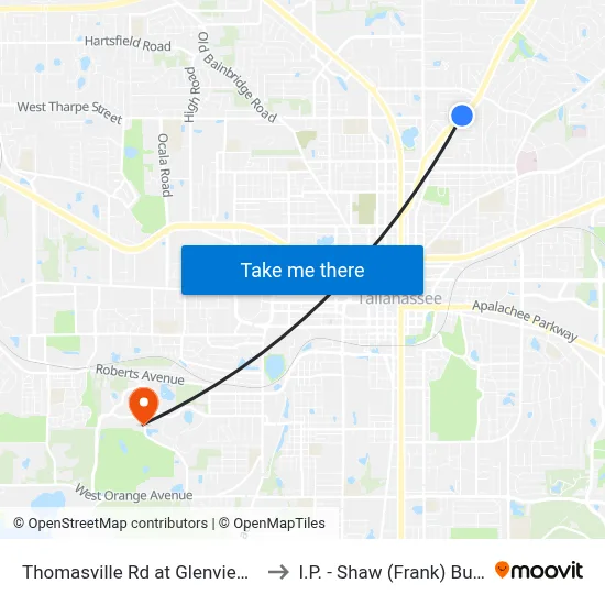 Thomasville Rd at Glenview Dr Sb to I.P. - Shaw (Frank) Building map
