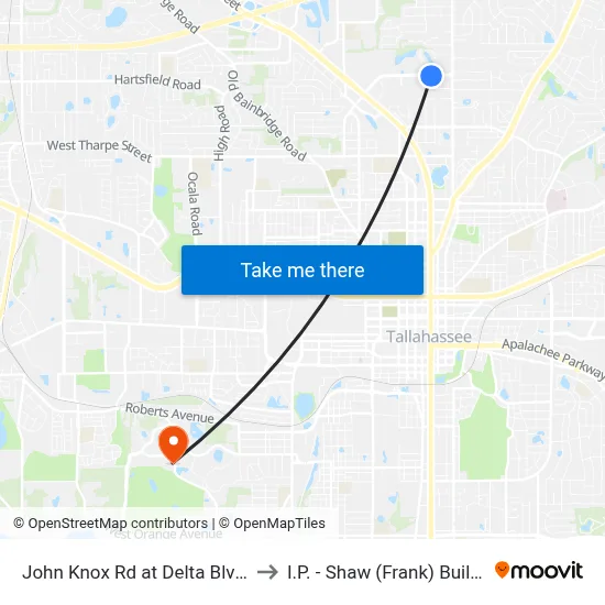 John Knox Rd at Delta Blvd Eb to I.P. - Shaw (Frank) Building map