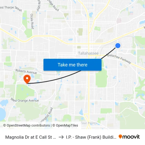 Magnolia Dr at E Call St Nb to I.P. - Shaw (Frank) Building map