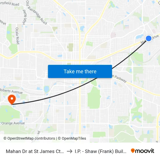 Mahan Dr at St James Ct Wb to I.P. - Shaw (Frank) Building map