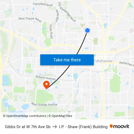 Gibbs Dr at W 7th Ave Sb to I.P. - Shaw (Frank) Building map