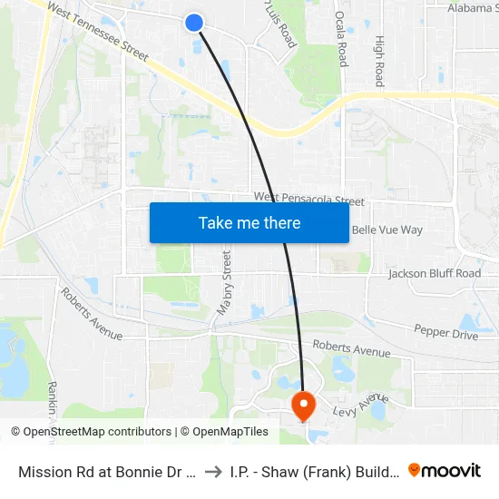 Mission Rd at Bonnie Dr Wb to I.P. - Shaw (Frank) Building map