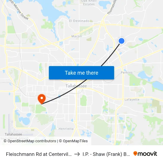 Fleischmann Rd at Centerville Rd Sb to I.P. - Shaw (Frank) Building map