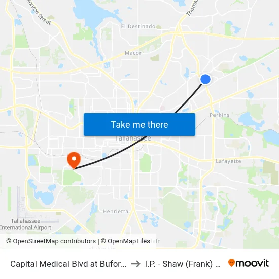 Capital Medical Blvd at Buford Blvd Wb to I.P. - Shaw (Frank) Building map