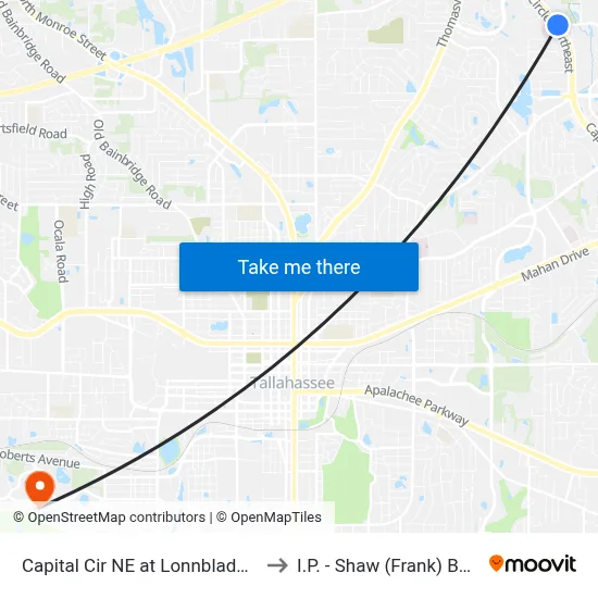 Capital Cir NE at Lonnbladh Rd Nb to I.P. - Shaw (Frank) Building map