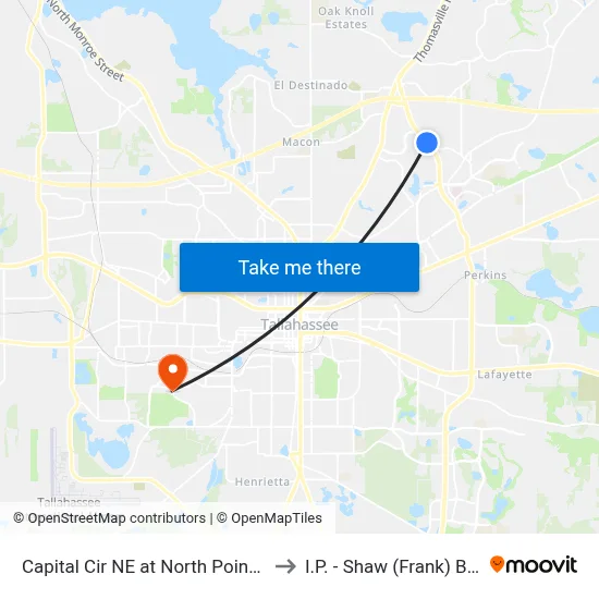 Capital Cir NE at North Point Blvd Nb to I.P. - Shaw (Frank) Building map