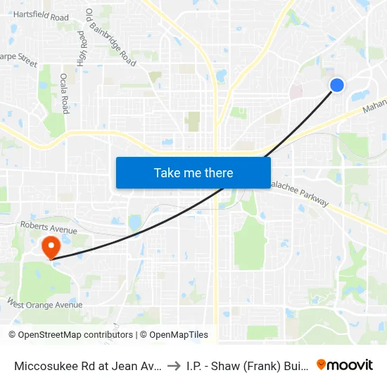 Miccosukee Rd at Jean Ave Wb to I.P. - Shaw (Frank) Building map
