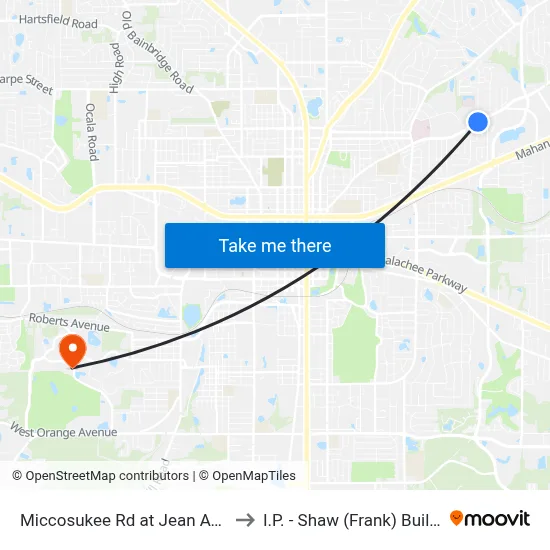 Miccosukee Rd at Jean Ave Eb to I.P. - Shaw (Frank) Building map