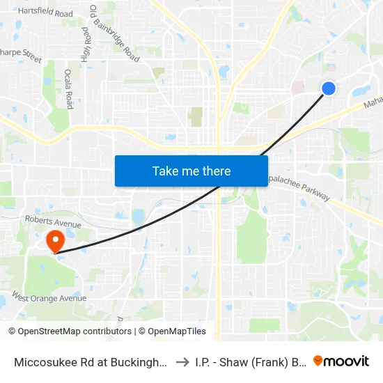 Miccosukee Rd at Buckingham Dr Eb to I.P. - Shaw (Frank) Building map
