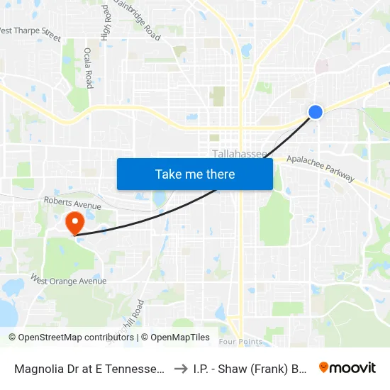 Magnolia Dr at E Tennessee St Nb to I.P. - Shaw (Frank) Building map