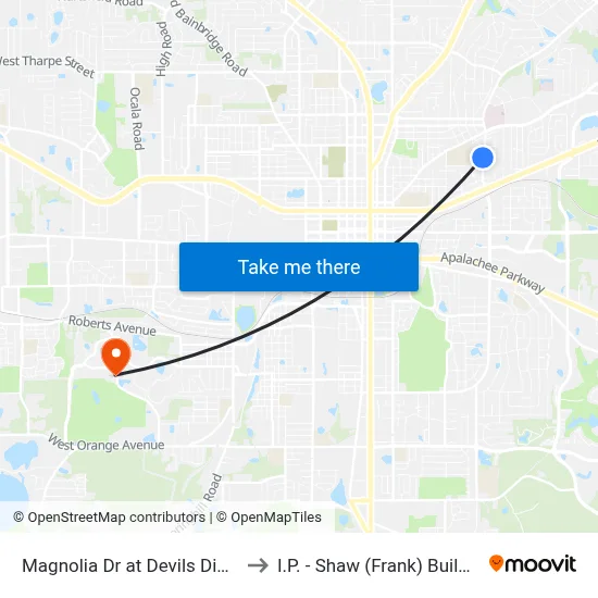 Magnolia Dr at Devils Dip Sb to I.P. - Shaw (Frank) Building map