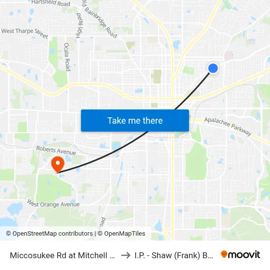 Miccosukee Rd at Mitchell Ave Wb to I.P. - Shaw (Frank) Building map