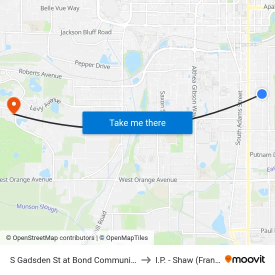 S Gadsden St at Bond Community Health Center Sb to I.P. - Shaw (Frank) Building map
