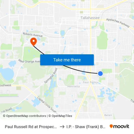 Paul Russell Rd at Prospect St Wb to I.P. - Shaw (Frank) Building map