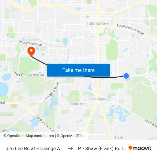 Jim Lee Rd at E Orange Ave Nb to I.P. - Shaw (Frank) Building map