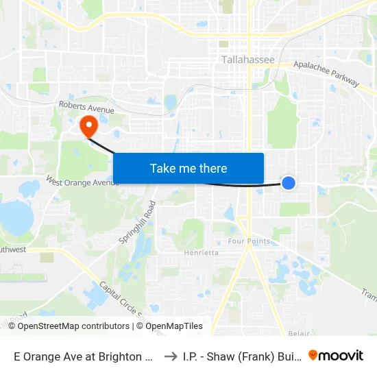E Orange Ave at Brighton Rd Wb to I.P. - Shaw (Frank) Building map