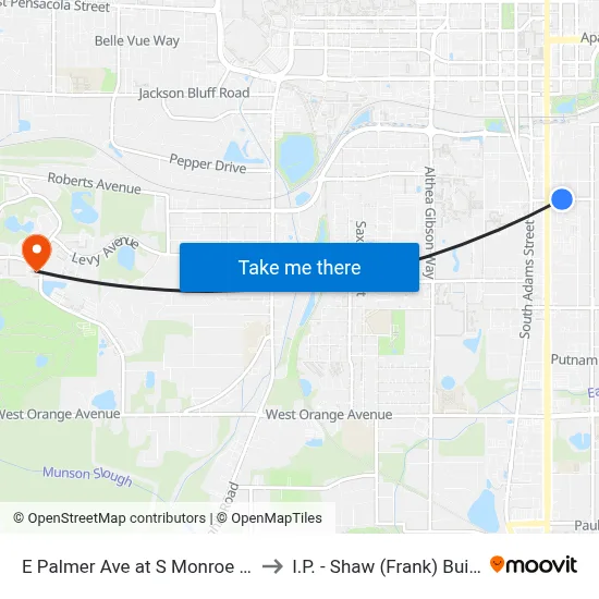 E Palmer Ave at S Monroe St Wb to I.P. - Shaw (Frank) Building map
