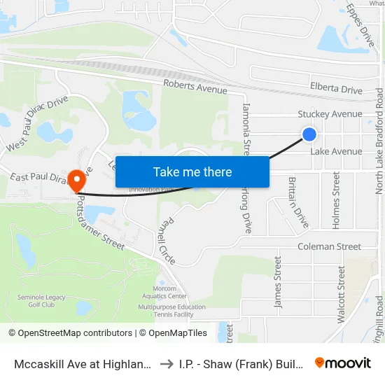 Mccaskill Ave at Highland St to I.P. - Shaw (Frank) Building map
