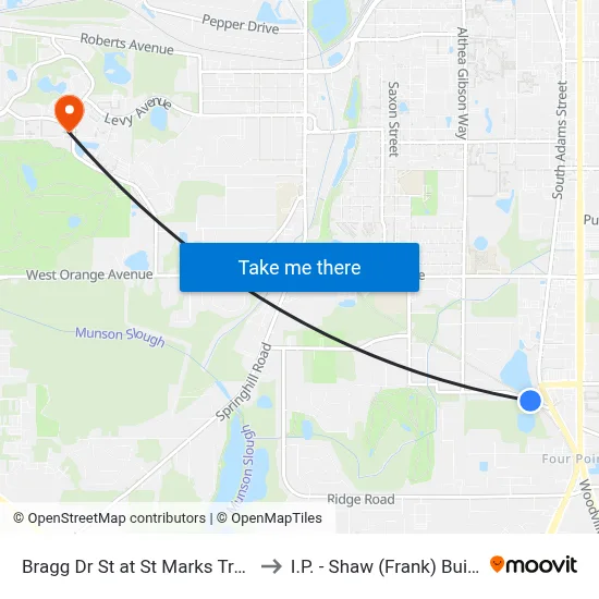 Bragg Dr St at St Marks Trail Wb to I.P. - Shaw (Frank) Building map