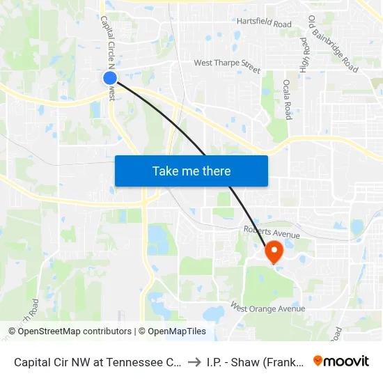 Capital Cir NW at Tennessee Capital Blvd Sb to I.P. - Shaw (Frank) Building map