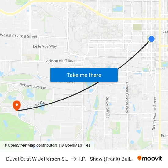 Duval St at W Jefferson St Nb to I.P. - Shaw (Frank) Building map