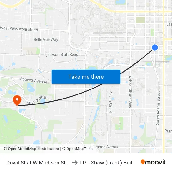 Duval St at W Madison St Nb to I.P. - Shaw (Frank) Building map