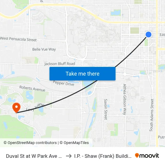 Duval St at W Park Ave Nb to I.P. - Shaw (Frank) Building map