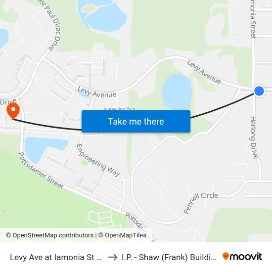 Levy Ave at Iamonia St Eb to I.P. - Shaw (Frank) Building map