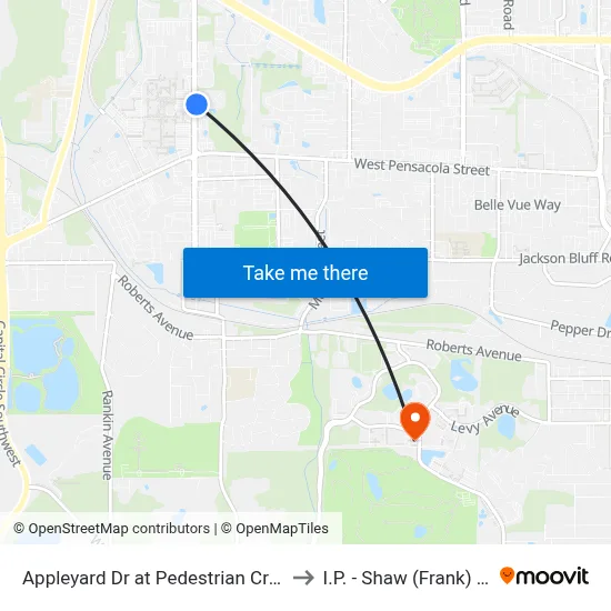Appleyard Dr at Pedestrian Crosswalk Nb to I.P. - Shaw (Frank) Building map