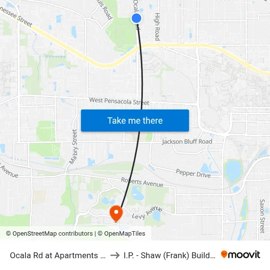Ocala Rd at Apartments Nb to I.P. - Shaw (Frank) Building map