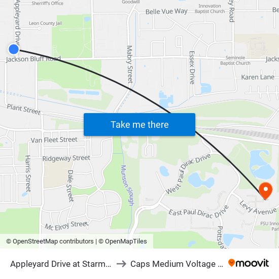 Appleyard Drive at Starmetro to Caps Medium Voltage Lab map