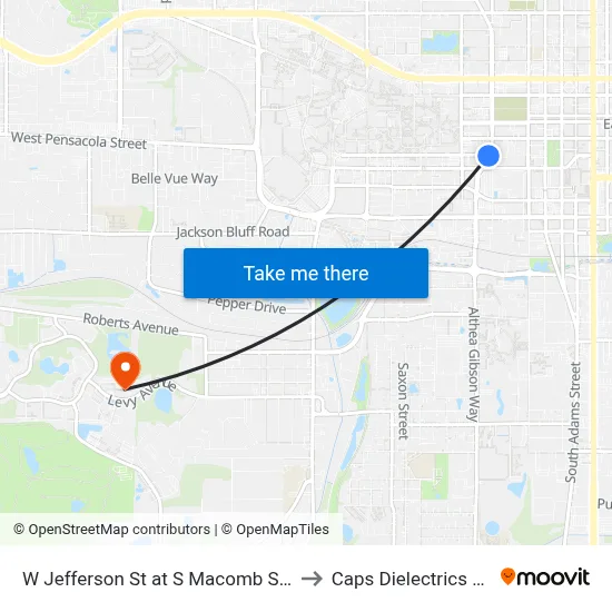 W Jefferson St at S Macomb St Eb to Caps Dielectrics Lab map