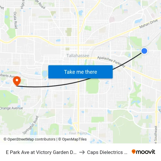 E Park Ave at Victory Garden Dr Eb to Caps Dielectrics Lab map