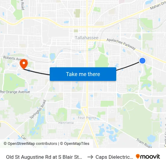 Old St Augustine Rd at S Blair Stone Rd Wb to Caps Dielectrics Lab map