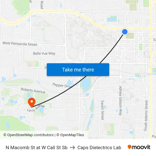 N Macomb St at W Call St Sb to Caps Dielectrics Lab map