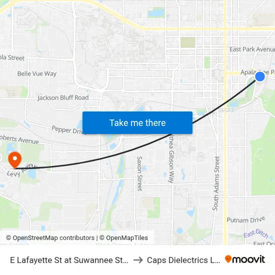 E Lafayette St at Suwannee St Eb to Caps Dielectrics Lab map