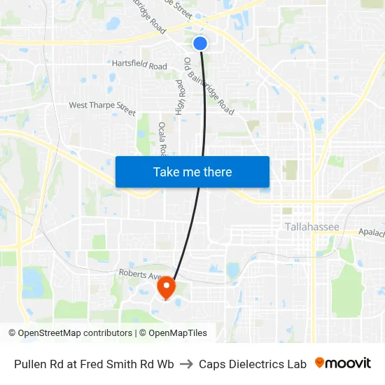 Pullen Rd at Fred Smith Rd Wb to Caps Dielectrics Lab map