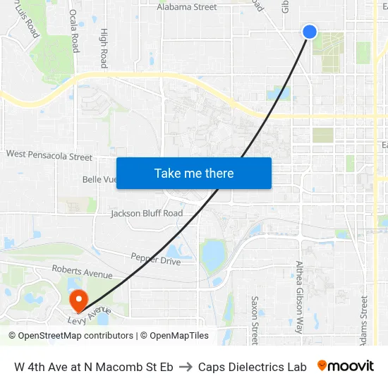 W 4th Ave at N Macomb St Eb to Caps Dielectrics Lab map