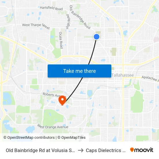 Old Bainbridge Rd at Volusia St Sb to Caps Dielectrics Lab map