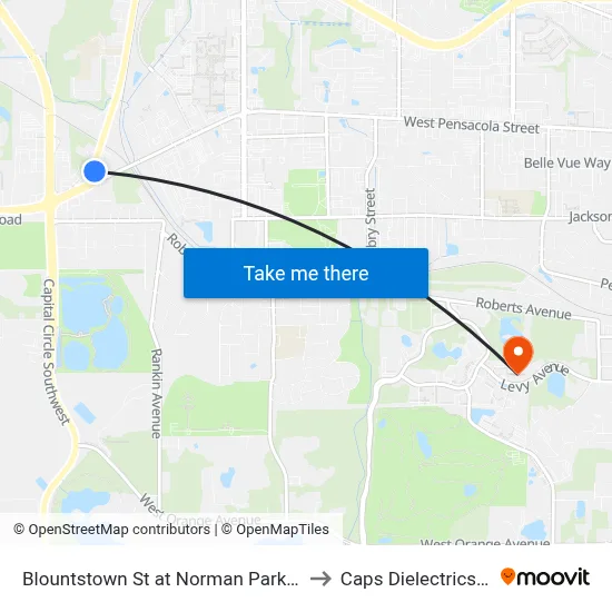 Blountstown St at Norman Park Dr Nb to Caps Dielectrics Lab map