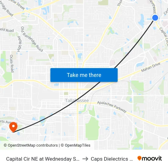 Capital Cir NE at Wednesday St Sb to Caps Dielectrics Lab map