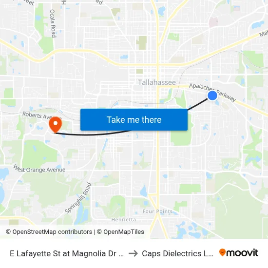 E Lafayette St at Magnolia Dr Eb to Caps Dielectrics Lab map