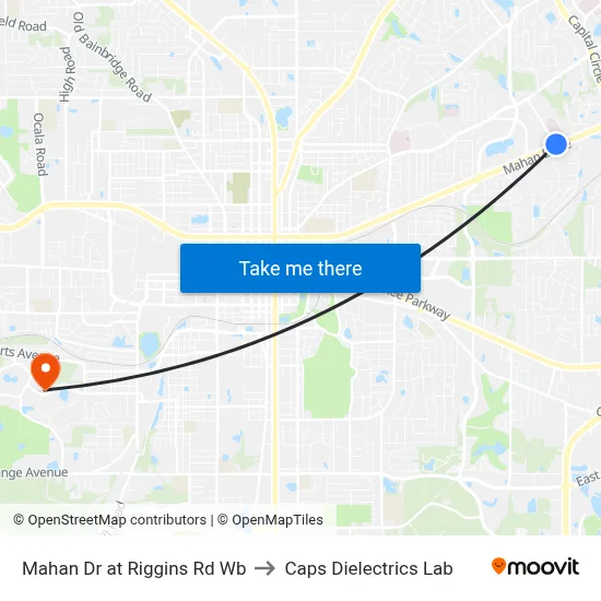 Mahan Dr at Riggins Rd Wb to Caps Dielectrics Lab map