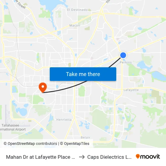 Mahan Dr at Lafayette Place Eb to Caps Dielectrics Lab map